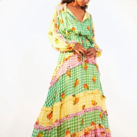 FARM RIO Mixed Picnic Maxi dress Medium - Picture 1 of 7